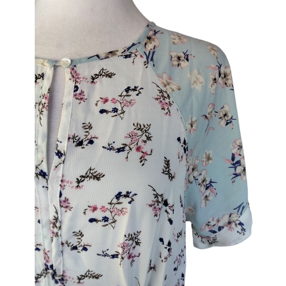 Hayden Los Angeles Ditsy Floral Tiered Skirt Midi Length Dress Size Large - Picture 5 of 9